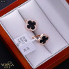 Rose gold english lock earrings #67747