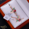 Rose gold english lock earrings #65973