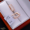 Rose gold english lock earrings #67507