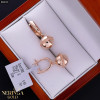 Rose gold english lock earrings #66010
