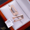 Rose gold english lock earrings #67775