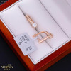 Rose gold english lock earrings #67331