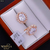 Rose gold english lock earrings #66012