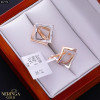 White rose gold english lock earrings #67776