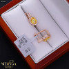 Rose gold english lock earrings #65968