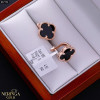 Rose gold english lock earrings #67753