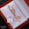 Rose gold english lock earrings #66016