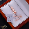 Rose gold english lock earrings #65977