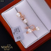 Rose gold english lock earrings #66001