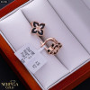 Rose gold english lock earrings #67881