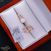 Rose gold english lock earrings #68025