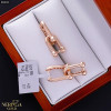 Rose gold english lock earrings #68040