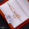 Rose gold english lock earrings #67334