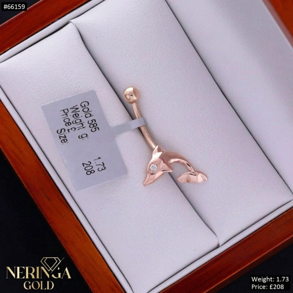 Rose gold navel piercing #66159