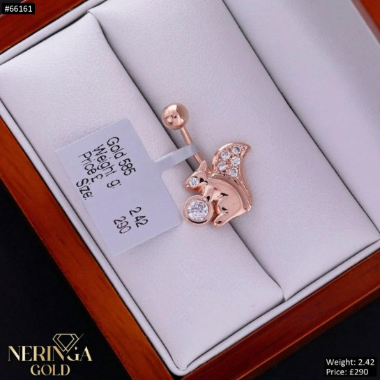 Rose gold navel piercing #66161