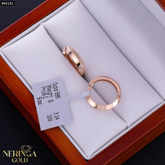 Rose gold hoop earrings #66181