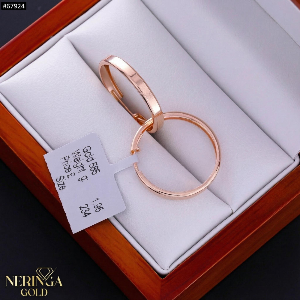 Rose gold hoop earrings #67924