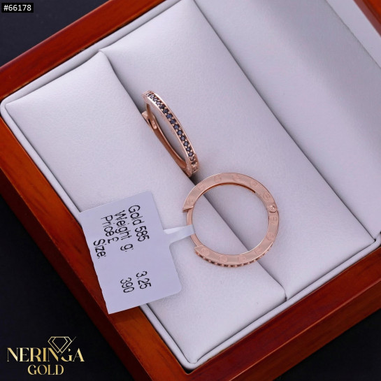 Rose gold hoop earrings #66178