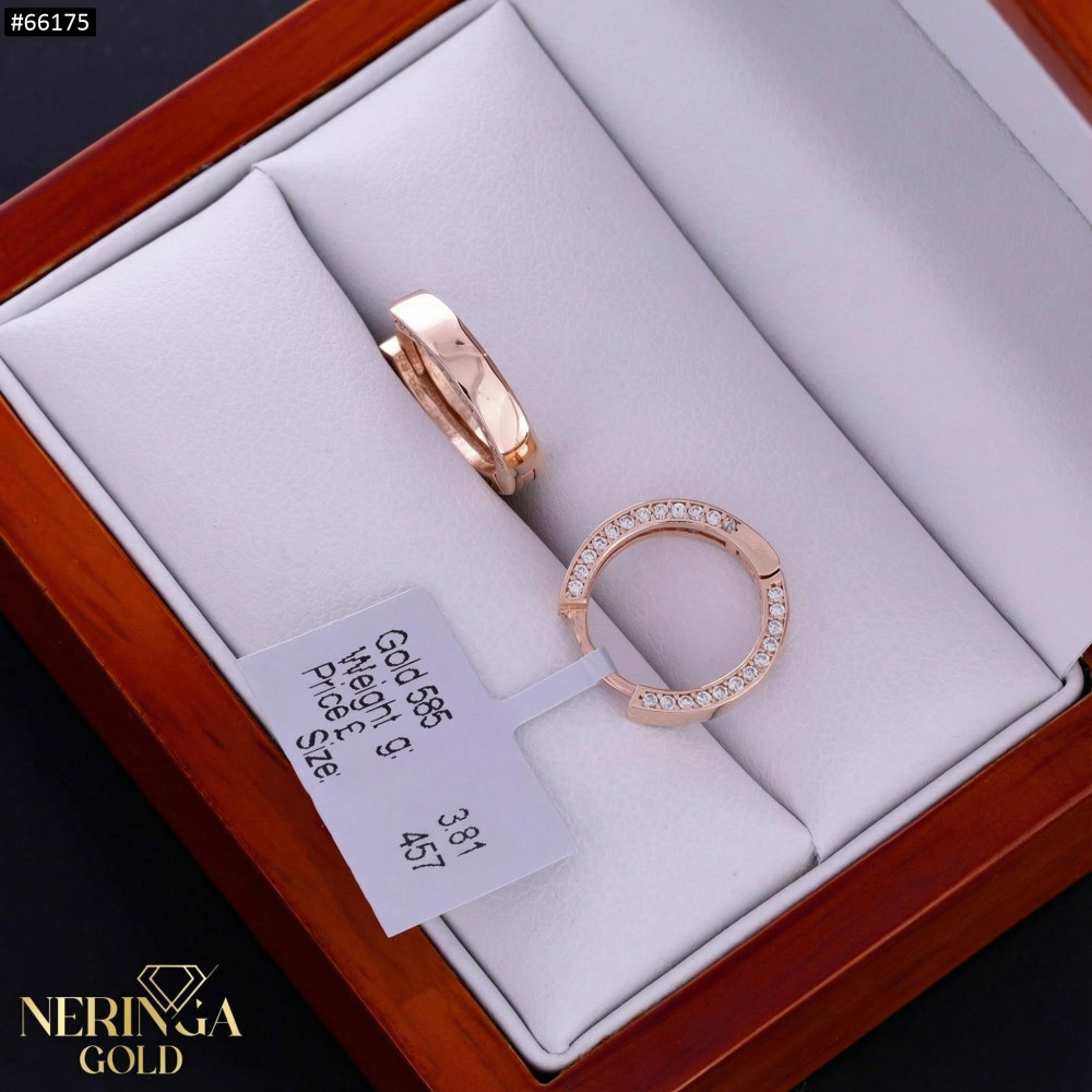 Rose gold hoop earrings #66175