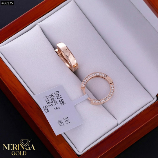 Rose gold hoop earrings #66175