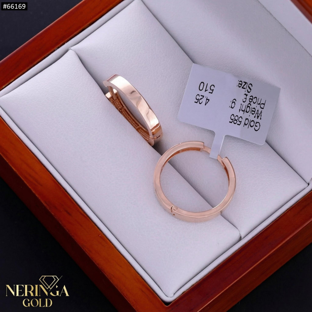 Rose gold hoop earrings #66169