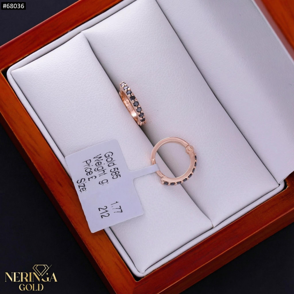 Rose gold hoop earrings #68036