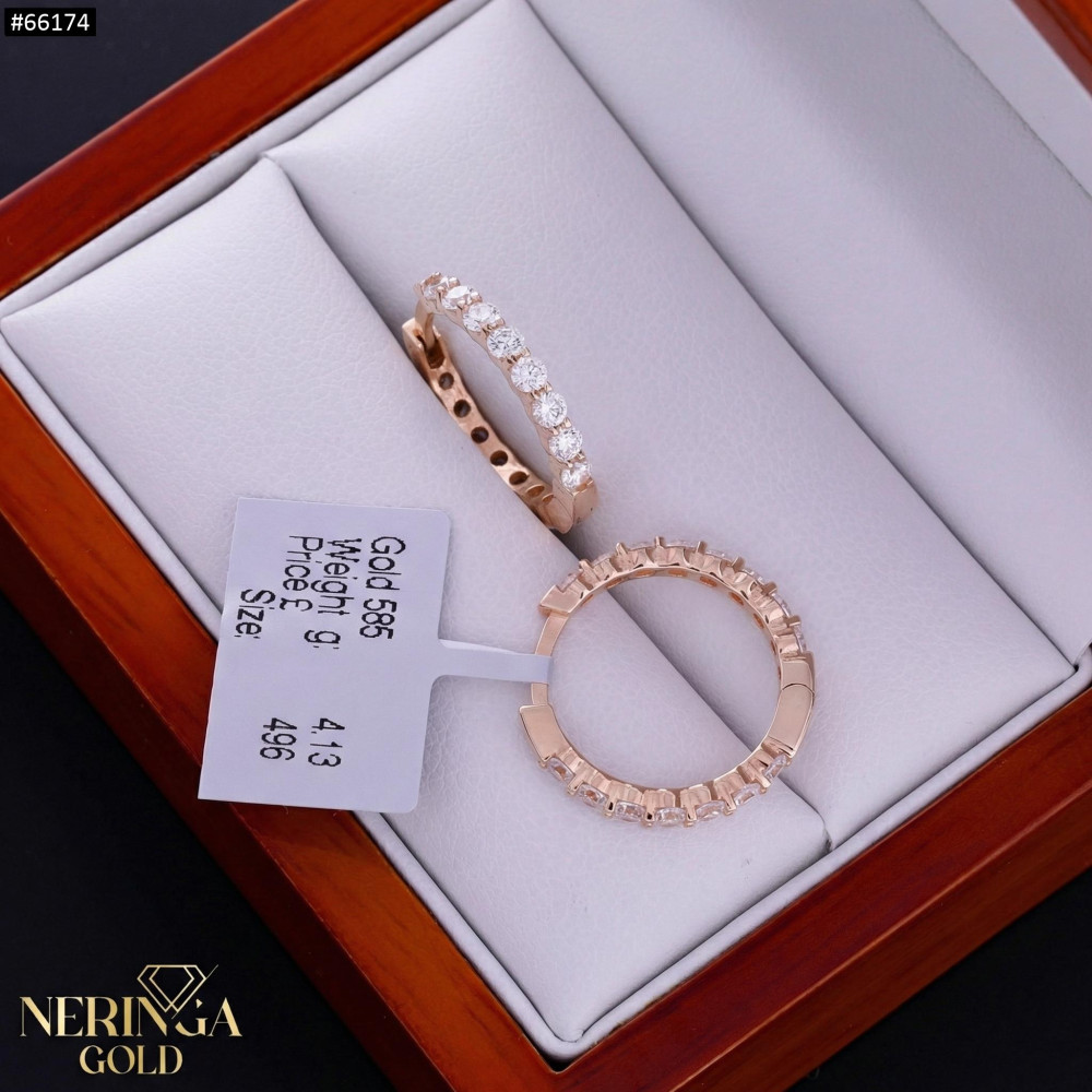 Rose gold hoop earrings #66174