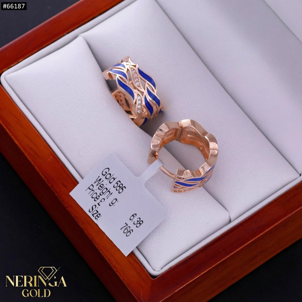 Rose gold hoop earrings #66187