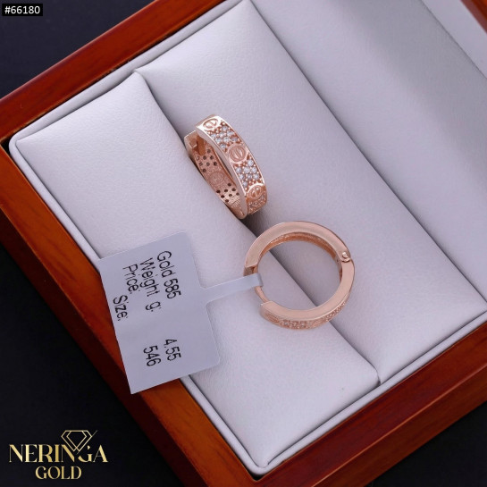 Rose gold hoop earrings #66180