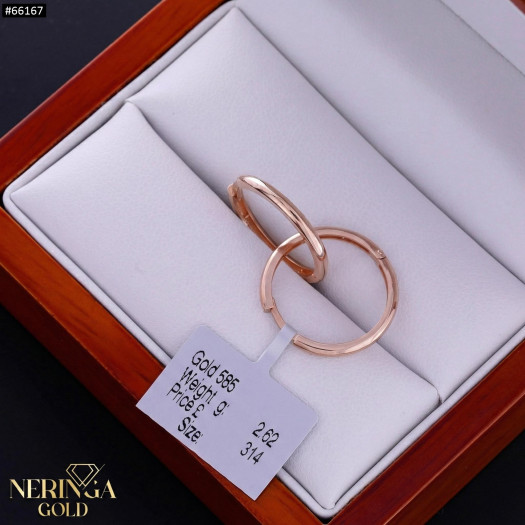Rose gold hoop earrings #66167