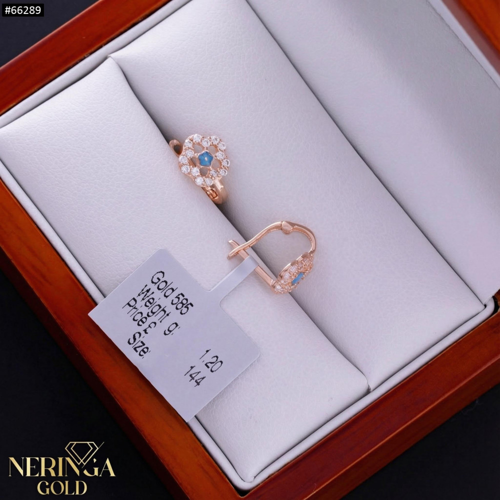 Rose gold children earrings #66289