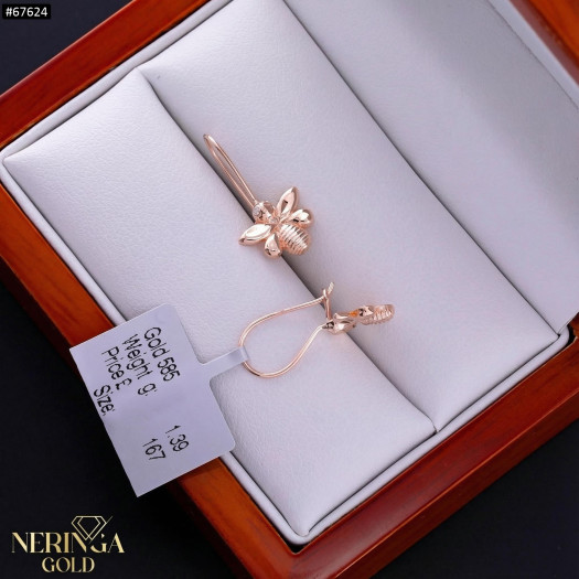 Rose gold children earrings #67624