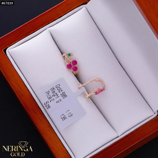 Rose gold children earrings #67839