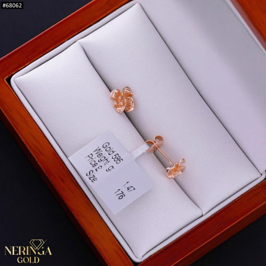 Rose gold stud earrings #68062