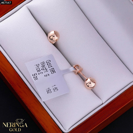 Rose gold stud earrings #67547
