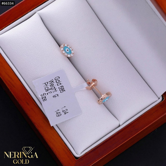 Rose gold stud earrings #66334