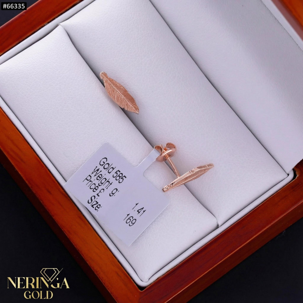 Rose gold stud earrings #66335