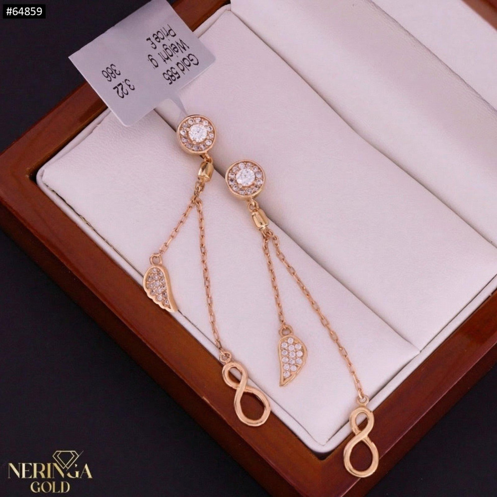 Rose gold stud earrings #64859