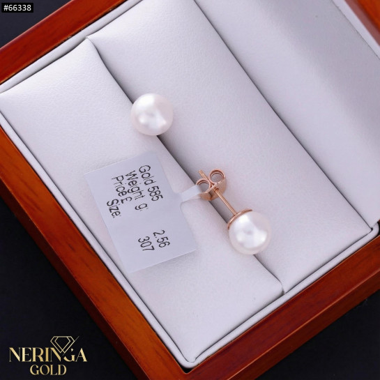 Rose gold stud earrings #66338