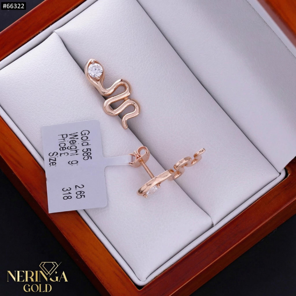 Rose gold stud earrings #66322