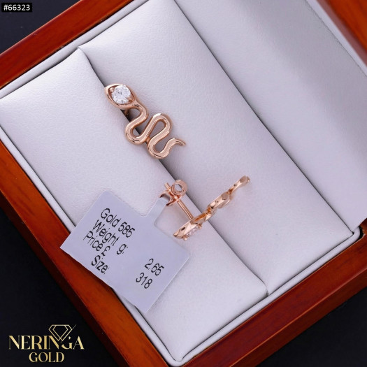 Rose gold stud earrings #66323