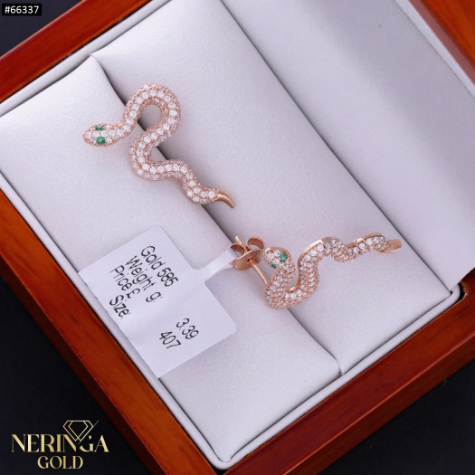 Rose gold stud earrings #66337