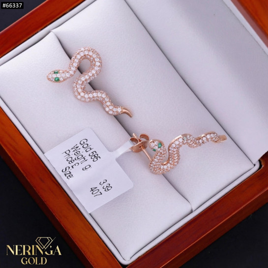 Rose gold stud earrings #66337