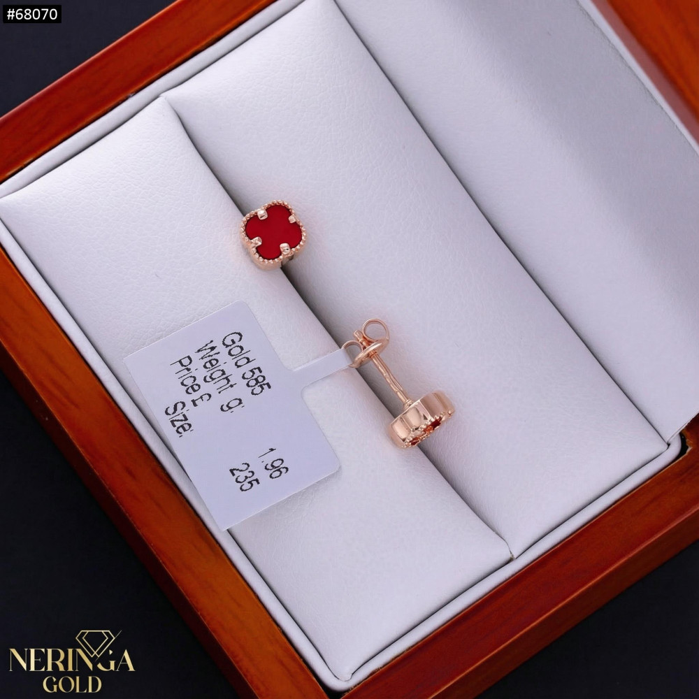 Rose gold stud earrings #68070