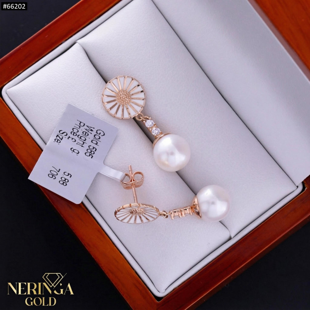 Rose gold earring #66202