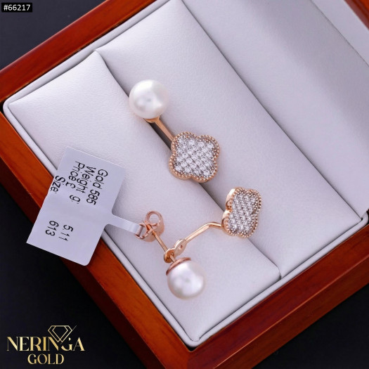 Rose gold earring #66217