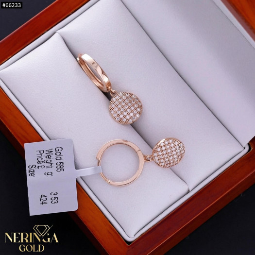 Rose gold earring #66233