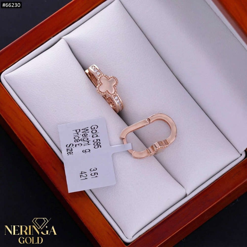 Rose gold earring #66230