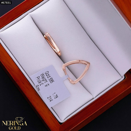 Rose gold earring #67831