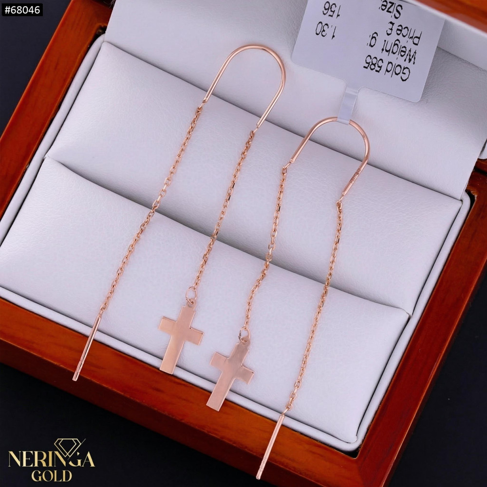 Rose gold earring #68046